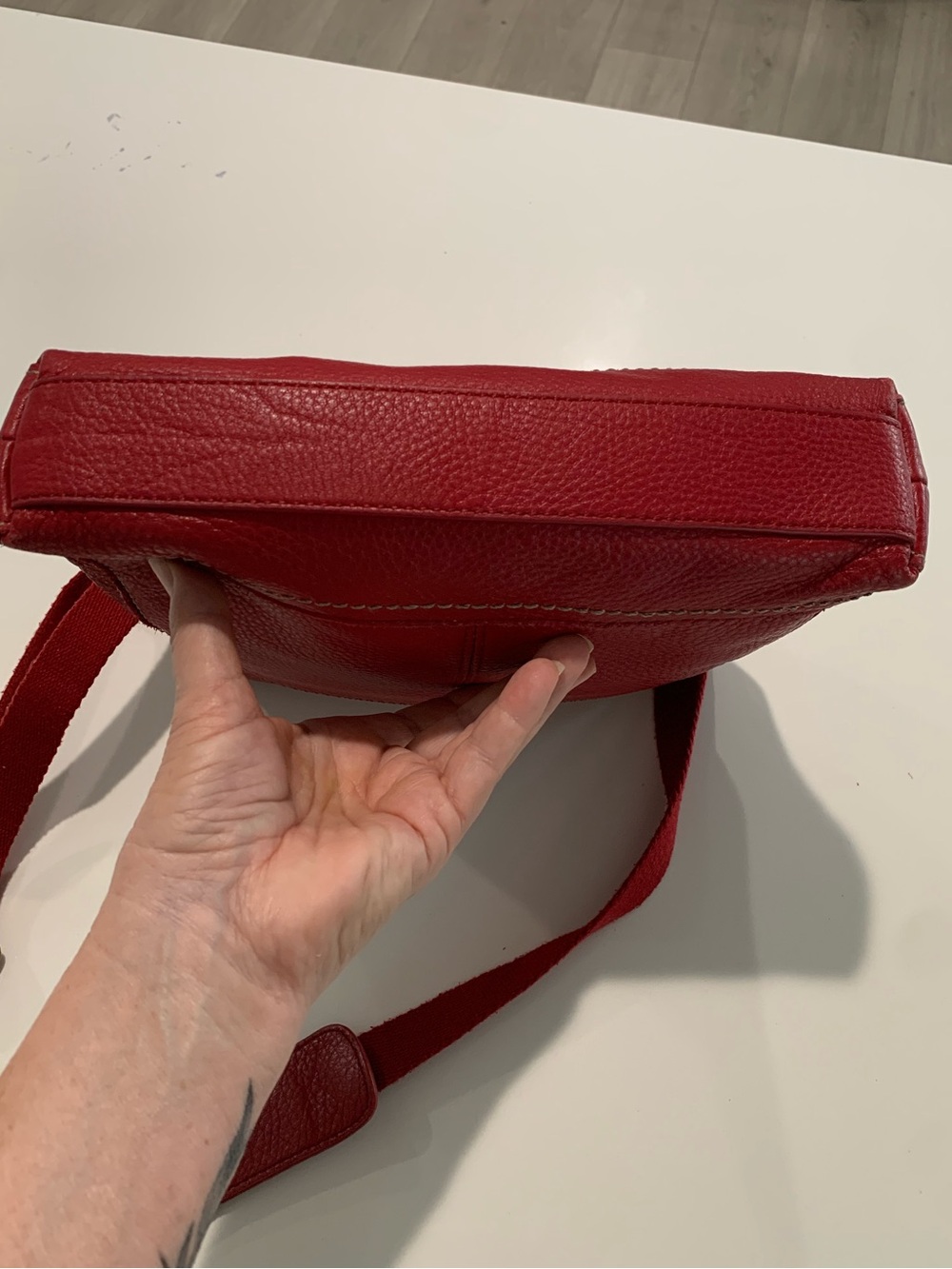 The Sak Lucia Red Leather Crossbody Shoulder Bag - Picture 6 of 16